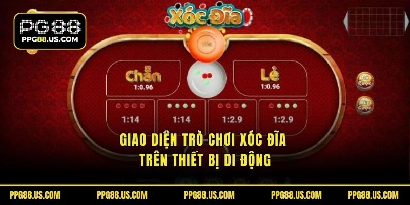 Giao diện trò chơi Xóc Đĩa trên thiết bị di động